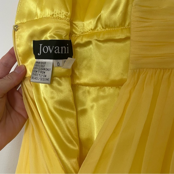 Yellow Jovani Chiffon Evening Gown - Picture 5 of 12